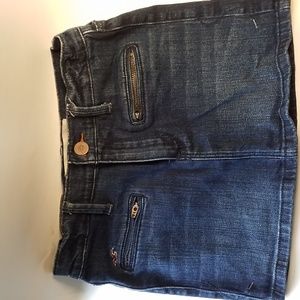 HOLLISTER DENIM MINI SKIRT  Size 1 Zip Front Pockets